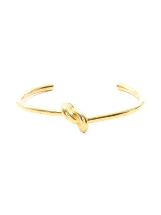 Celine 2010s Knot bangle bracelet - women - Brass - One Size - Gold
