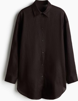 H&M Strandbluse aus Leinen - Brown