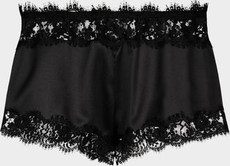 Dolce & Gabbana Lace-Trim Stretch Silk Slip Shorts