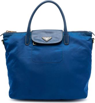Prada Pre-owned Prada Saffiano Trimmed Tessuto Satchel Ladies FRE81XC5TTGN7E89