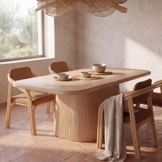 Maisons du monde Mesa de comedor rectangular de madera de mango claro, 8/12 personas, 240 cm
