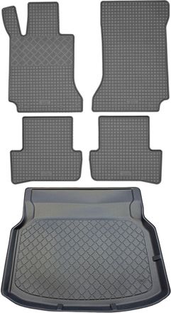 OEM Juego De Alfombrillas De Goma Para Coche Y Maletero Para Mercedes Clase C W204 Sed&aacute;n (4 Puertas) De Abril De 2007 A Febrero De 2014