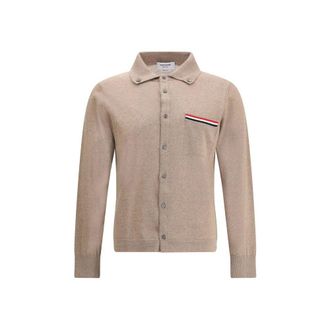 Thom Browne Beige Fleece Wool Mens Cardigan