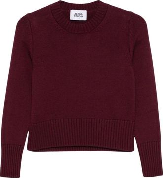 Alpha Studio Jersey de cuello redondo de lana - Knitwear - Mujer - Rojo - M