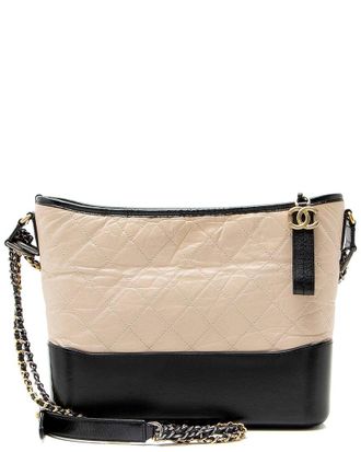 Chanel Beige Aged Calfskin Gabrielle Medium Hobo (Authentic Pre-Loved)