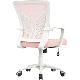 Yaheetech Yaheetech - Silla De Oficina Con Funci&oacute;n De Inclinaci&oacute;n, Silla Malla Con Soporte Lumbar Y Dise&ntilde;o Mariposa Para Estudio, Carga M&aacute;xima 136kg, Gris Claro