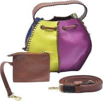 Carlos Falchi Tall Bucket Leather Bag in Rainbow at Nordstrom