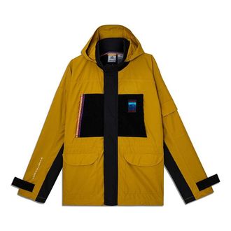 adidas originals Adv Jacket Colorblock Windproof Sports Hooded Jacket Yellow GV0928