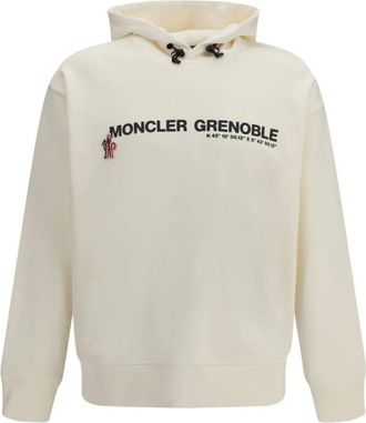 Moncler Hoodies & sweatvesten, Heren, Beige, M, Katoen, Cotton Hoodie