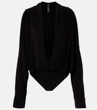 Norma Kamali Draped hooded bodysuit