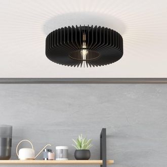 Eglo Eglo Palombaia Black Wooden Ceiling Light