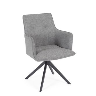 Konte Design Juego de 2 sillas giratorias en color antracita y gris