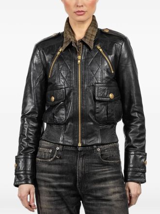 R13 quilted buttoned jacket - Zwart