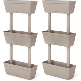 vidaXL Cajas De Flores De Jard&iacute;n 6 Pcs 100 Cm De Gris Gris