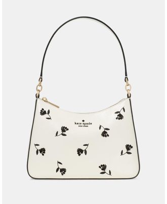 Kate Spade New York Womens Margot Floral Shoulder Bag - White Leather - One Size