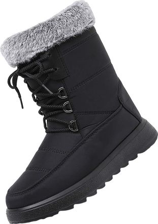 Generic Shoes for Snow Women Plush Deer Prints Flat Round Toe Lazy Suede Shoes Boots Ladies Boots Size 5 Wide Calf (Black, 6.5)