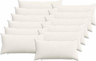 vidaXL Funda De Almohada 12 Pcs Heerlen Crema 40 X 80 Cm Pana Vidaxl