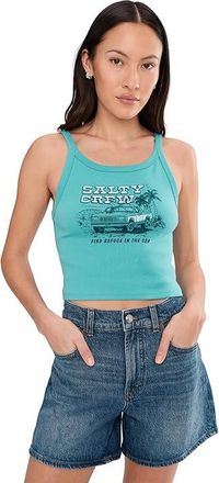 Salty Crew Truck Stop Tank Womens Clothing Turquoise : MD, Cotton