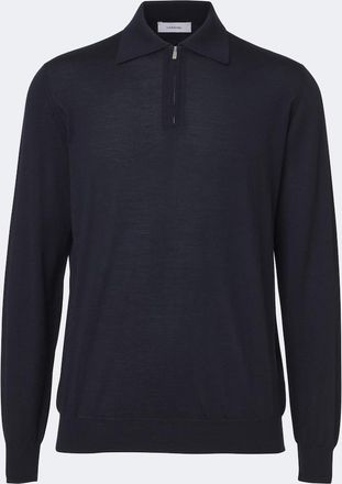 Lardini Wool, silk, and cashmere polo sweater