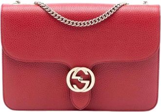 Gucci Pre-owned Shoulder Bags, female, Red, Size: ONE SIZE Pre-owned Leather Crossbody Bag