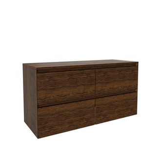 Saniclass Holz Pure Badkamermeubelset - 120x45x60cm - topblad - zonder kraangaten - 4 lades - Walnut pure
