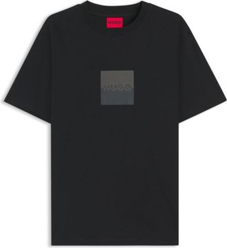 HUGO BOSS Cotton-jersey T-shirt with split-logo print