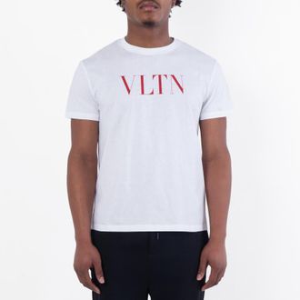 Valentino Mens Logo-Print Cotton T-Shirt, Size Medium