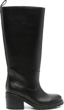 Bally Black Rugged Sole Leather Long Boots