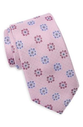 Nordstrom Atwood Medallion Cotton Jacquard Tie in Pink at Nordstrom