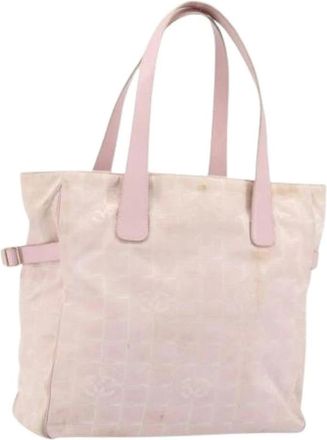 Chanel Pre-owned Tote Bags, female, Pink, Size: ONE SIZE Pre-owned Vintage Nylon Tote Bag