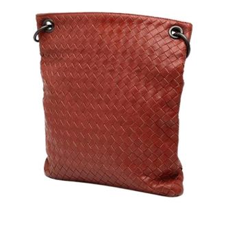 Bottega Veneta Pre-owned Geweven Leren Crossbody Tas - Dames - Pre-owned - Rood - Maat: ONE Size Leer