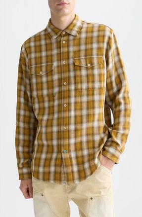 Scotch & Soda Plaid Double Cloth Shirt in Raffia Check at Nordstrom, Size Xx-Large
