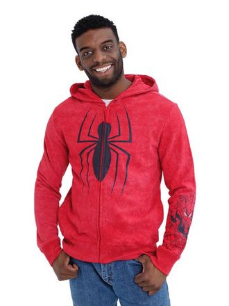 MARVEL Spider-Man Cosplay Fleece Zip-Up Hoodie in Spiderman Acid Red at Nordstrom, Size Xx-Large