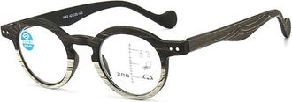 Generic Round Progressive Multifocus Readers - Blue Light Blocking Computer Glasses for Men and Women