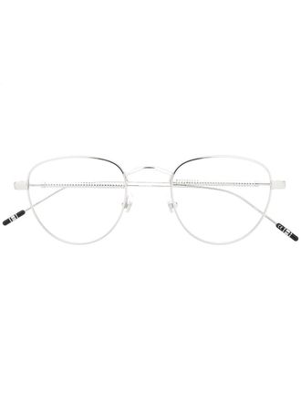 Montblanc polished round-frame glasses - men - Metal (Other) - 49 - Silver