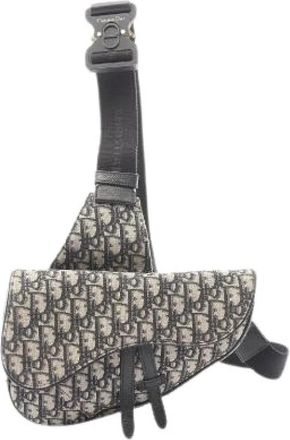 Dior Pre-owned Saddle Oblique Jacquard heuptas - Heren - Vintage Heuptassen - Beige - ONE Size - Leer - Vintage