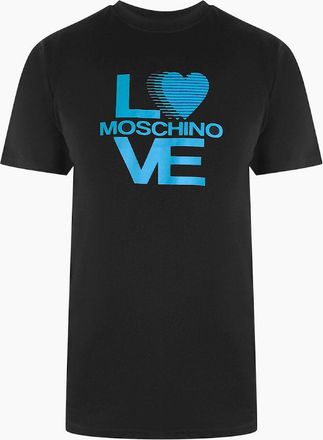Love Moschino Mens Love Moschino Logo Black T-Shirt - Size: 44