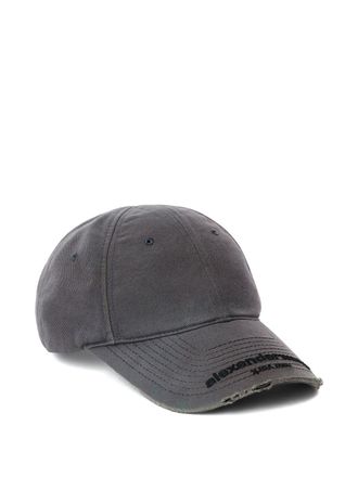Alexander Wang Gerafelde honkbalpet met logo - Grijs