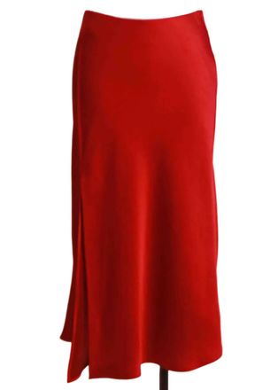 Fifteen Twenty Womens Satin Brielle Midi Skirt In Cherry