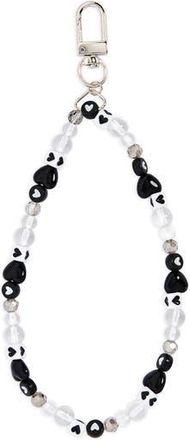 BP. Beaded Heart Phone Wrist Strap Charm in Black- White at Nordstrom Rack