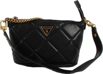 Guess Faux Leather Handtas met Rits - Dames - Schoudertassen - Zwart - ONE Size - Tassen
