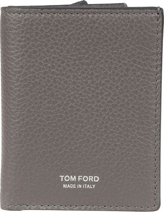 Tom Ford T Line Folding Textured Calf Leather Cardholder