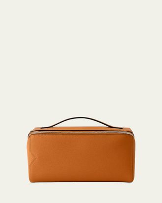 Valextra Mens V-Line Soft Leather Toiletry Bag