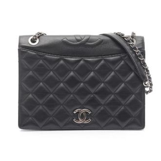 Chanel Pre-owned Matelasse Lambskin Shoulder Bag - Dames - Pre-owned - Zwart - Maat: ONE Size Leer