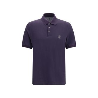 Brunello Cucinelli Purple Cotton Polo Mens Shirt