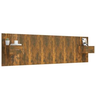 Berkfield Home Classic Bed Headboard with Cabinets Smoked Oak Engineered Wood in Brown