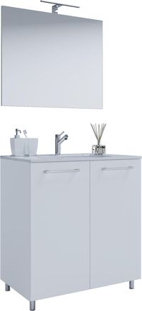 ebuy24 Vcm 3 Pcs Set 1 Lavabo Con Puertas Giratorias, 1 Espejo, 1 Lavabo Lavabo De Cer&aacute;mica Gabinete Inferior De Pie 60 Cm Juego De Muebles De Ba&ntilde;o - Badinos