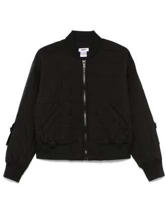 DKNY logo-embellished quilted bomber jacket - Black