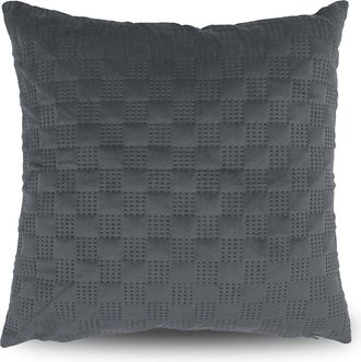Lewis's Pemberley Velvet Cushion - Charcoal | TJ Hughes