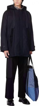 Nicholas Daley Western Parka Jacket In Indigo/black